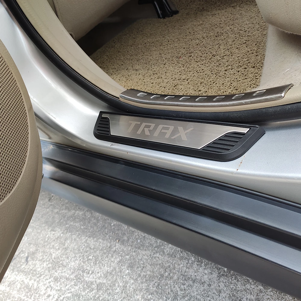 Для Chevrolet TRAX 2014 2017 2019 накладки на порог двери автомобильный Стайлинг протектор из
