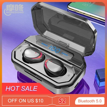 MOREDONG Bluetooth 5.0 Stereo Wireless Earphones IPX7 Waterproof Earphones Noise Cancelling Earbuds 2000mAh LED Smart Power Bank
MOREDONG Bluetooth 5.0 Stereo Wireless Earphones IPX7 Waterproof Earphones Noise Cancelling Earbuds 2000mAh LED Smart Power Bank