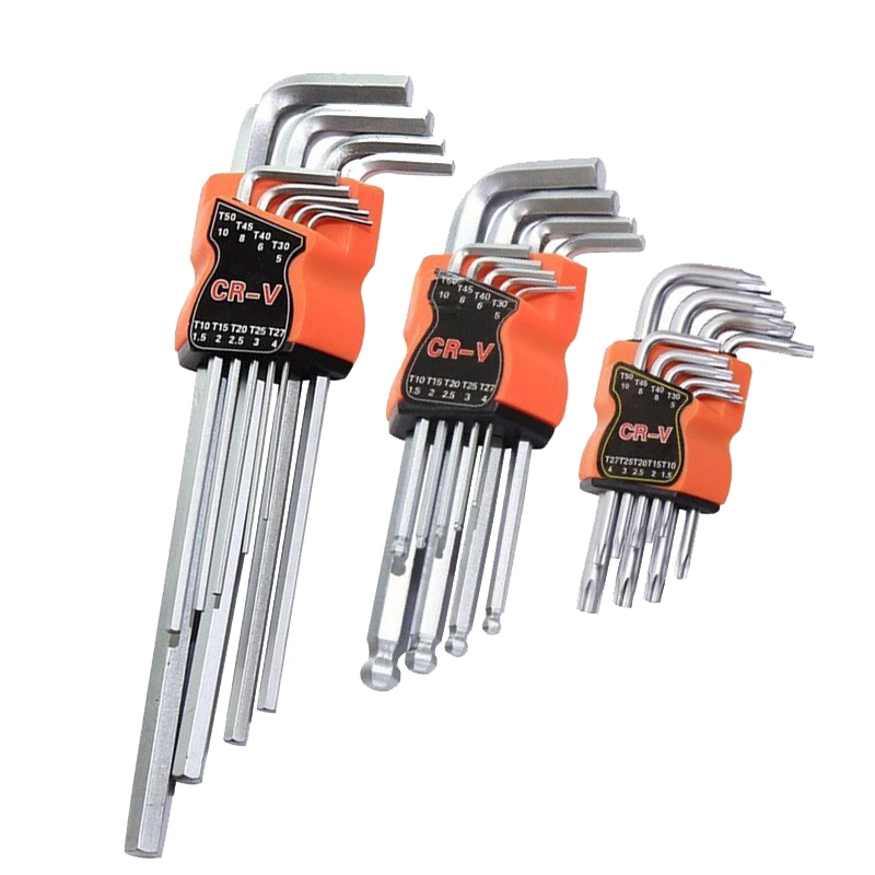 9pcs 1.5mm-10mm Universal Hex Key Wrench Set Plum Shaped Long Medium Short Double End Allen Wrench Torque Spanner Hand Tool Sets
9pcs 1.5mm-10mm Universal Hex Key Wrench Set Plum Shaped Long Medium Short Double End Allen Wrench Torque Spanner Hand Tool Sets