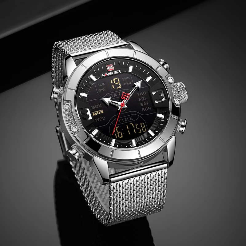NAVIFORCE мужские часы люксовый бренд военные спортивные кварцевые цифровые