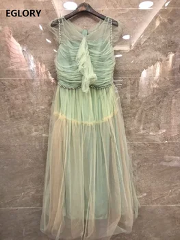 High Quality Mesh Dress 2020 Spring Summer Party Club Women Crystal Beading Ruffle Patchwork Sleeveless Black Green Dress Tunic
High Quality Mesh Dress 2020 Spring Summer Party Club Women Crystal Beading Ruffle Patchwork Sleeveless Black Green Dress Tunic