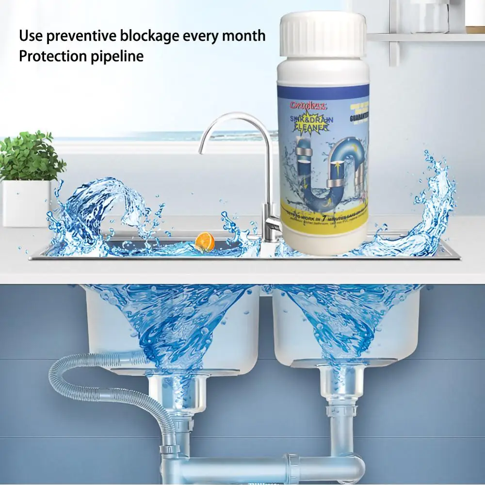 110g Powerful Sink Drain Cleaner Pipe Dredging Agent For Kitchen Sewer Toilet Brush Closestool Clogging Cleaning Tools
110g Powerful Sink Drain Cleaner Pipe Dredging Agent For Kitchen Sewer Toilet Brush Closestool Clogging Cleaning Tools