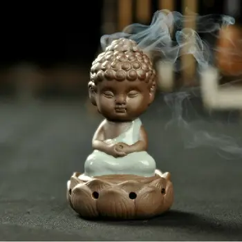 

Chinese Longquan Celadon Porcelain Tea Pet Buddha Lotus Chassis Incense Burner Censer