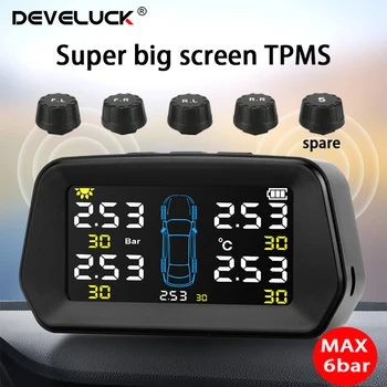TPMS Car for 5 Tire Pressure Monitor System Automatic Brightness Control Solar Power Adjustable LCD screen Wireless tpms 5 tire
TPMS Car for 5 Tire Pressure Monitor System Automatic Brightness Control Solar Power Adjustable LCD screen Wireless tpms 5 tire
