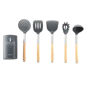 6pcs Silicone Kitchen Utensils Set with Stainless Steel Wooden Handle Spatula Spoon Holder Cooking Tools
6pcs Silicone Kitchen Utensils Set with Stainless Steel Wooden Handle Spatula Spoon Holder Cooking Tools