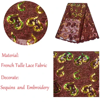 2019 Latest Sequins Design African Lace Fabrics With Embroidery Lace High Quality French Tulle Lace Fabrics For Wedding Dresses 
2019 Latest Sequins Design African Lace Fabrics With Embroidery Lace High Quality French Tulle Lace Fabrics For Wedding Dresses