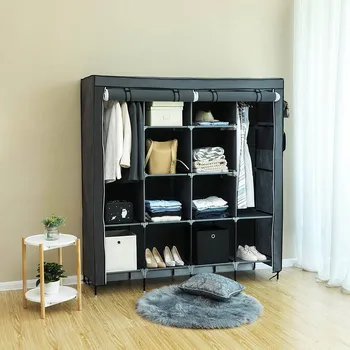 67" Wardrobe Furniture Storage Cabinet Fabric Closet Non Woven Portable Waterproof Dustproof Bedroom 12 Shelves 4 Side Pockets
67" Wardrobe Furniture Storage Cabinet Fabric Closet Non Woven Portable Waterproof Dustproof Bedroom 12 Shelves 4 Side Pockets