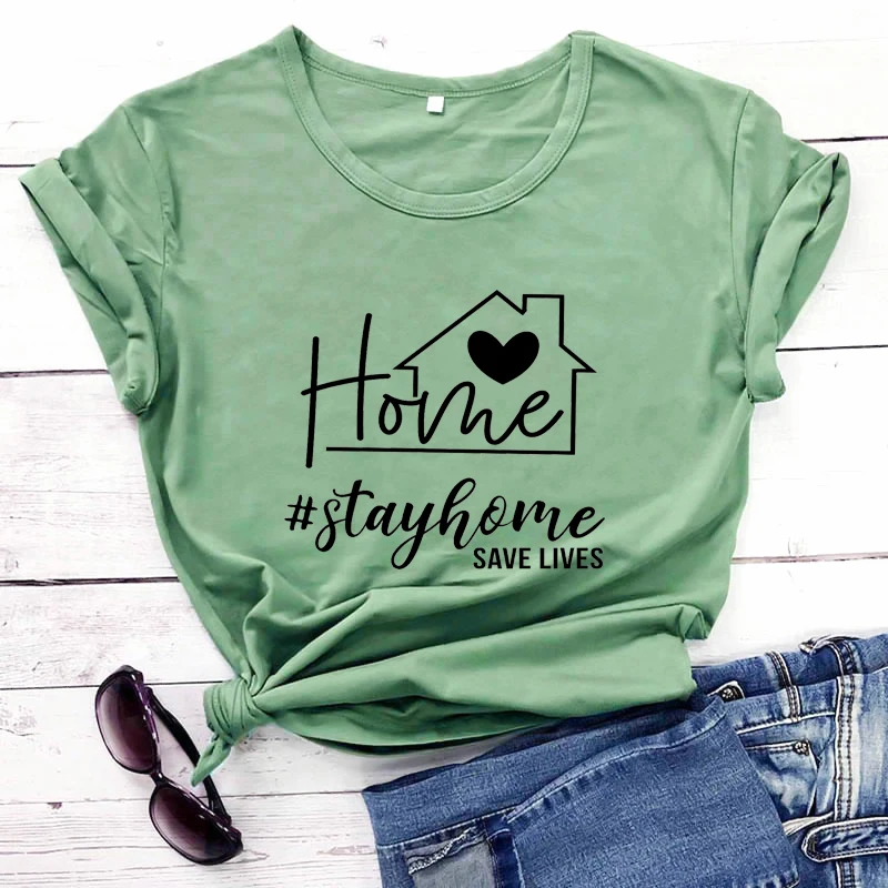 

Stay home Save Lives Shirts Quarantine Shirts new arrival 2020 100%cotton funny t shirt Social Distancing shirts Family Safe Tee