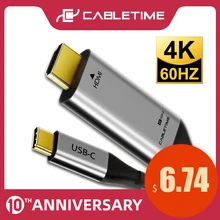 Cabo 4k 60 hz tipo c hdmi thunderbolt 3 para samsung huawei companheiro 20 livro pro USB-C hdm c029 cabletime usb c ao cabo 4k hdmi cabo 4k 60 hz(China)