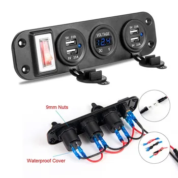 Hot Selling Car Boat Truck DC 12V 24V 4 USB Charger Adapter LED Voltmeter With Switch Panel
Hot Selling Car Boat Truck DC 12V 24V 4 USB Charger Adapter LED Voltmeter With Switch Panel
