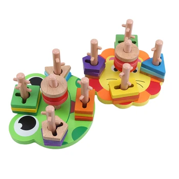 Baby toy wooden blocks five sets of column blocks shape matching cognitive color children early education educational toys
Baby toy wooden blocks five sets of column blocks shape matching cognitive color children early education educational toys