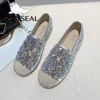 LazySeal Spring Flat Heels Women Loafers Flax Round Toe Bling Sequins Comfortable Hemp Silver Flats Lady Shoes Zapato Mujer
LazySeal Spring Flat Heels Women Loafers Flax Round Toe Bling Sequins Comfortable Hemp Silver Flats Lady Shoes Zapato Mujer