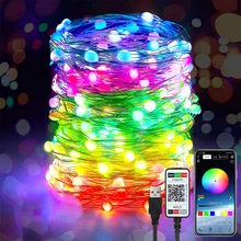 USB Christmas Tree Led String Lights 10/20M Smart Bluetooth App Remote Control Christmas Decor Home Fairy New Year Lights lamp
USB Christmas Tree Led String Lights 10/20M Smart Bluetooth App Remote Control Christmas Decor Home Fairy New Year Lights lamp