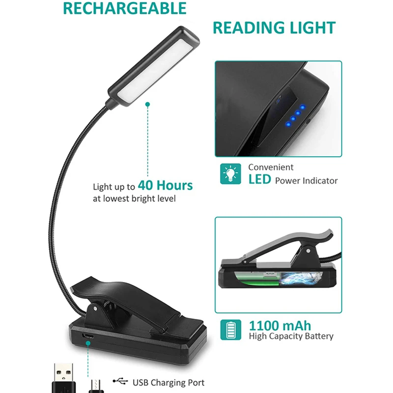 Book Light, 9 LED USB Rechargeable Reading Light with 9-Level Warm/Cool White Brightness, Eye Care Lamp with Power Indicator, 3
Book Light, 9 LED USB Rechargeable Reading Light with 9-Level Warm/Cool White Brightness, Eye Care Lamp with Power Indicator, 3