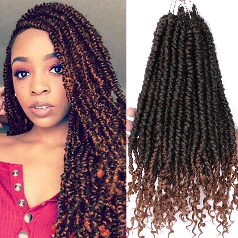 Spring Twist Hair Curly Ends Pre-twisted Wave Crochet Hair 12" Ombre Synthetic Dreadlocks Braiding Hair Extensions for African
Spring Twist Hair Curly Ends Pre-twisted Wave Crochet Hair 12" Ombre Synthetic Dreadlocks Braiding Hair Extensions for African