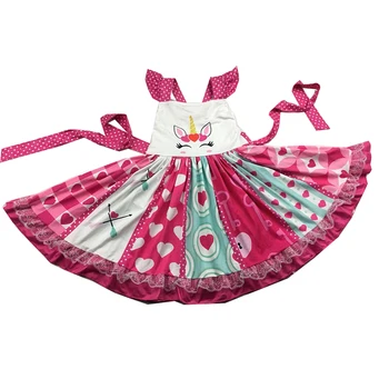 Valentine's Day girls twirl dress with unicorn print festival dresses pink color
Valentine's Day girls twirl dress with unicorn print festival dresses pink color