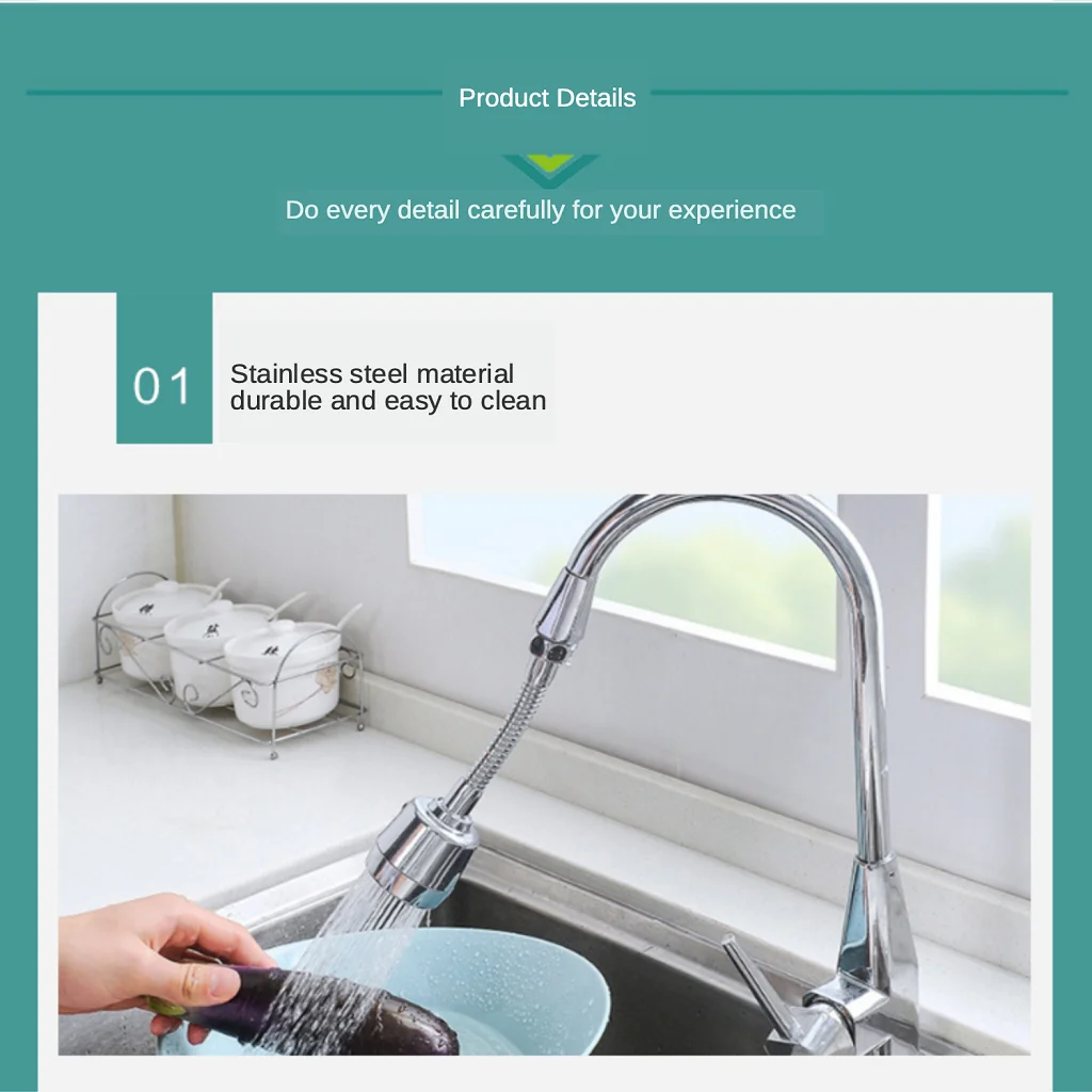Stainless Steel Home Faucet Splash Head Mouth Kitchen Household Tap Water Filter Extension Extender Shower Stainless Steel Home Faucet Splash Head Mouth Kitchen Household Tap Water Filter Extension Extender Shower