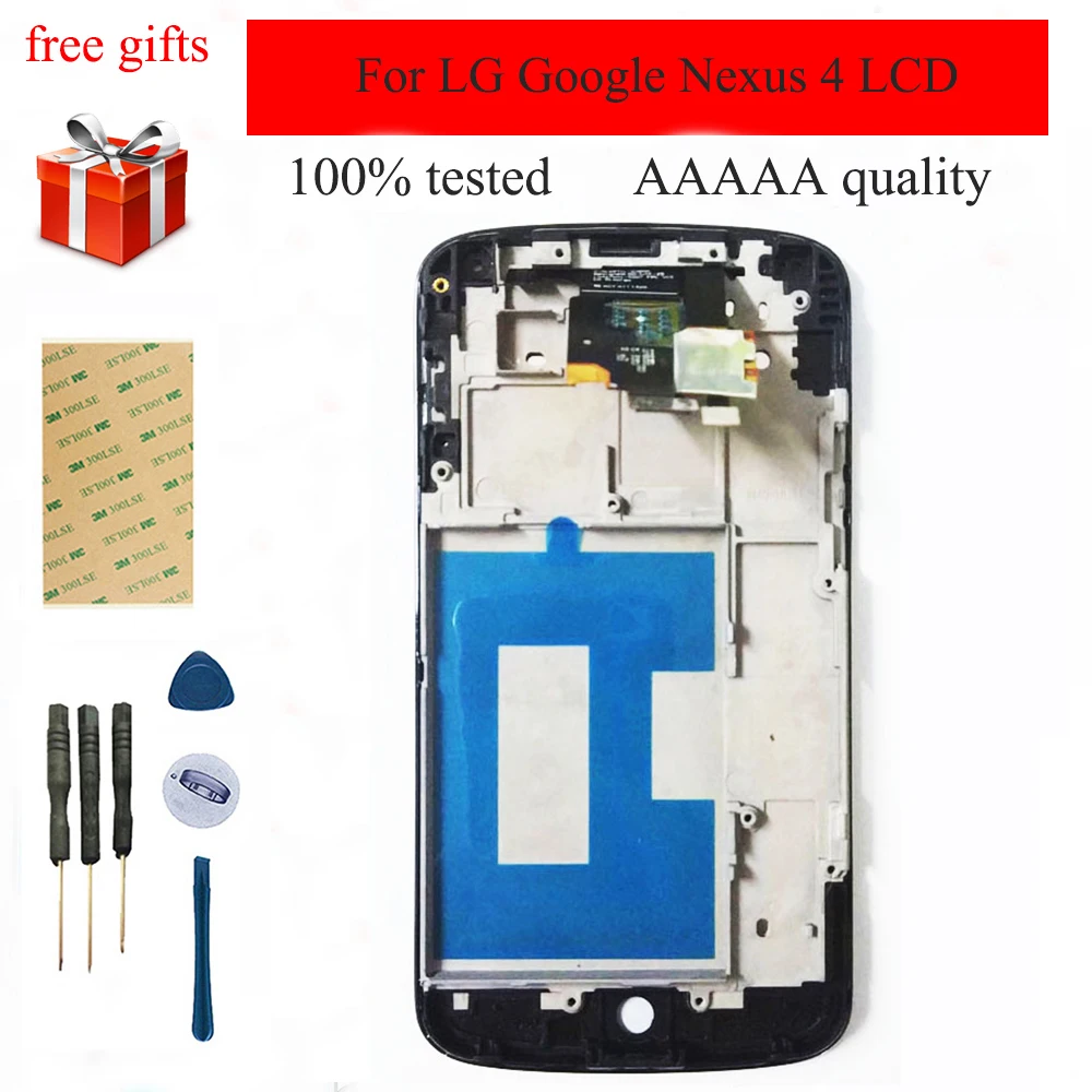 Для LG Google Nexus 4 LCD сенсорный E960 ЖК дисплей монитор модуль экран дигитайзер сенсор