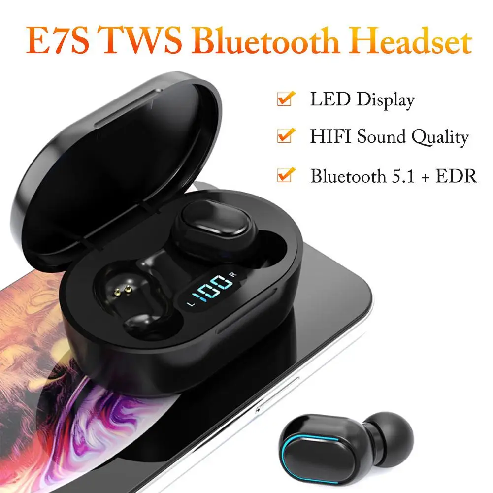 Наушники-вкладыши E7S TWS 5 0 Мини Беспроводная Bluetooth-гарнитура с кнопкой