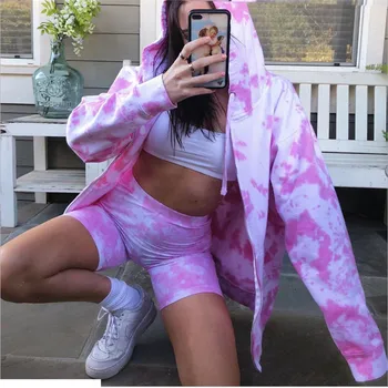 Women Autumn Long Sleeve Tie dye Hooded Jacket Coat 2021 Fashion Ladies Casual Homwear Street Top S-2XL 
Women Autumn Long Sleeve Tie dye Hooded Jacket Coat 2021 Fashion Ladies Casual Homwear Street Top S-2XL