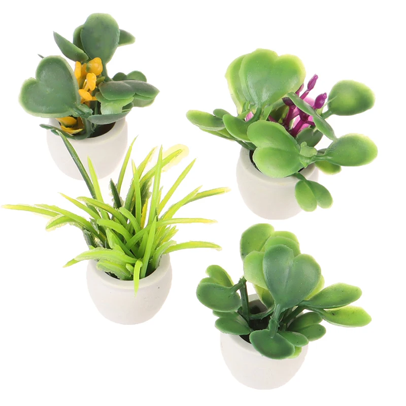1:12 Dollhouse Miniature Green Plant In Pot Furniture Home Decor Accessories |