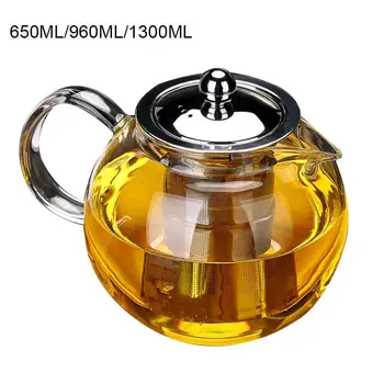 650ml 960ml 1300ml Heat Resistant Glass Teapot Induction Cooker Heat Resistant Glass Teapot with 304 Stainless Steel Strainer
650ml 960ml 1300ml Heat Resistant Glass Teapot Induction Cooker Heat Resistant Glass Teapot with 304 Stainless Steel Strainer