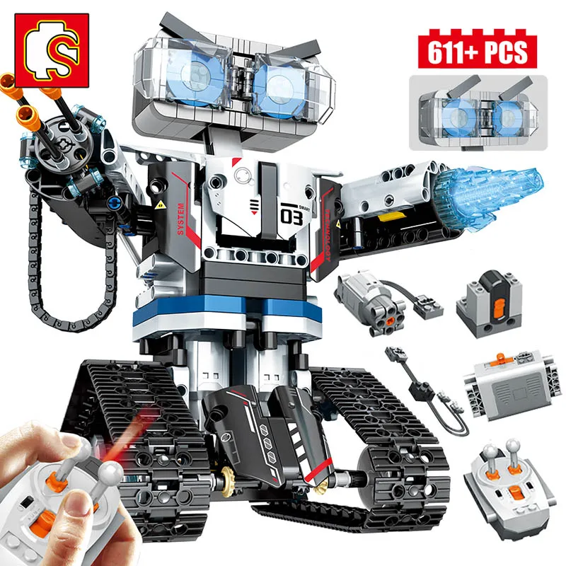 SEMBO 611pcs City Technic RC Robot Building Blocks Creative Remote Control Electric Intelligent Robot Car Weapon Bricks Toy Gift
SEMBO 611pcs City Technic RC Robot Building Blocks Creative Remote Control Electric Intelligent Robot Car Weapon Bricks Toy Gift