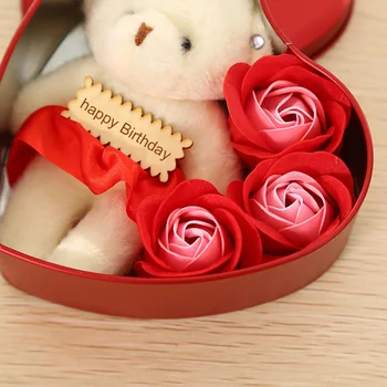 3 Flower-shaped Soap Rose Soap with Little Bear and Heart-shaped Storage Box Romantic Gift for Lovers Girlfriends B99
3 Flower-shaped Soap Rose Soap with Little Bear and Heart-shaped Storage Box Romantic Gift for Lovers Girlfriends B99