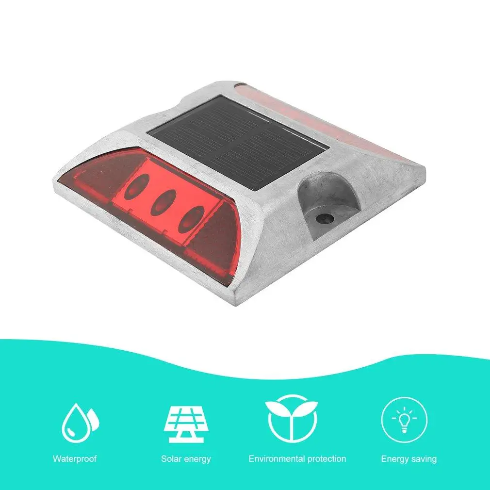 Aluminum Waterproof LED Solar Powered Road Stud Light road Reflective Ground Warning |