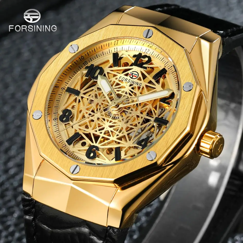 Forsining New Brand Unique Irregular Shape Dial Black Genuine Leather Automatic Self-wind Watches Men Luminous Hands Sport Clock
Forsining New Brand Unique Irregular Shape Dial Black Genuine Leather Automatic Self-wind Watches Men Luminous Hands Sport Clock