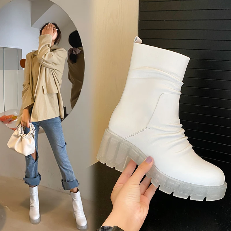 INS HOT Women ankle boots natural leather 22-25.5CM Crystal bottom Soft wrinkled sheepskin boots cyberstar shoes woman 2 colors
INS HOT Women ankle boots natural leather 22-25.5CM Crystal bottom Soft wrinkled sheepskin boots cyberstar shoes woman 2 colors