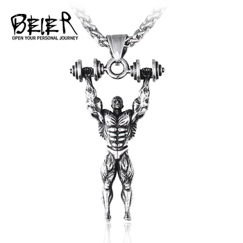 BEIER Fitness Necklace Men Muscle Bodybuilder Pendants Necklaces Vintage Charm Choker Jewelry for Men Fashion Bijoux LHP120
BEIER Fitness Necklace Men Muscle Bodybuilder Pendants Necklaces Vintage Charm Choker Jewelry for Men Fashion Bijoux LHP120