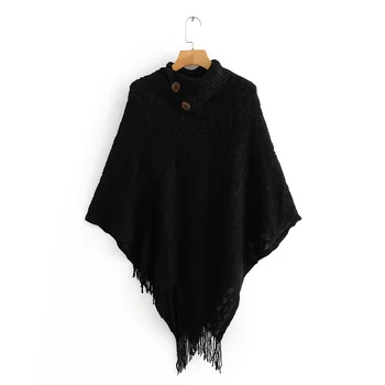 Women's Autumn winter Europe style tassel shawl mid-style sweater Female casual solid color pullovers chic bat Tops TB3936
Women's Autumn winter Europe style tassel shawl mid-style sweater Female casual solid color pullovers chic bat Tops TB3936