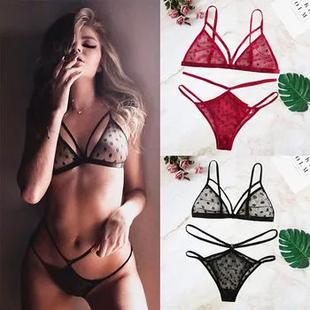 Amazon Wish Explosion Model European and American Sexy Dot Deep V Perspective Three-point Bra Set Sexy Lingerie
Amazon Wish Explosion Model European and American Sexy Dot Deep V Perspective Three-point Bra Set Sexy Lingerie