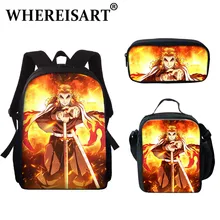 WHEREISART 3pcs Exquisite Design Anime Demon Slayer Boys Girls Backpack School Satchel Porcelain Kyoujurou Pencil Lunch Packages
WHEREISART 3pcs Exquisite Design Anime Demon Slayer Boys Girls Backpack School Satchel Porcelain Kyoujurou Pencil Lunch Packages