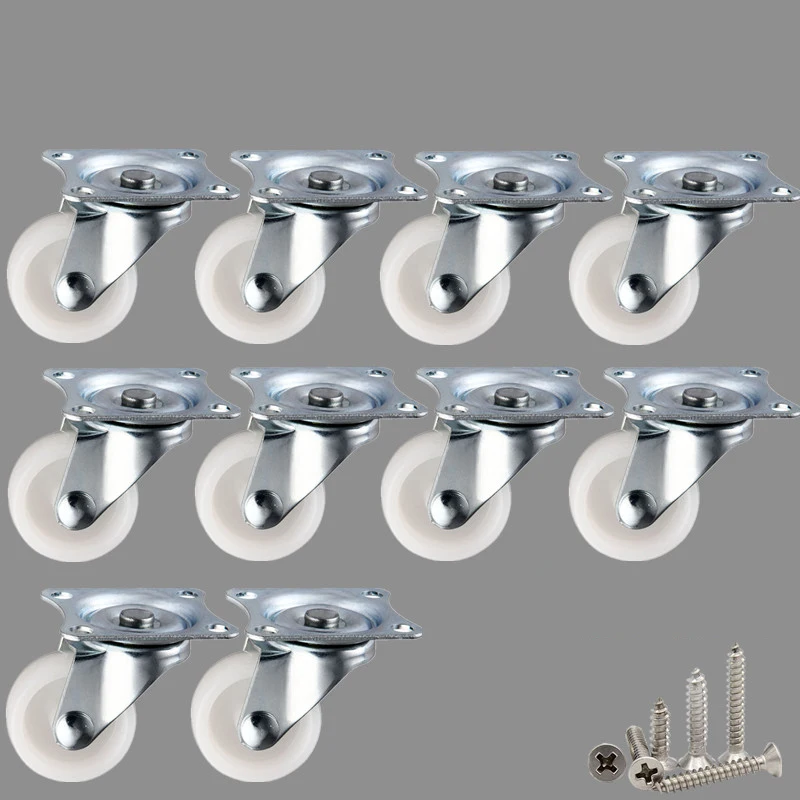 10pcs Furniture Universal Swivel Casters 1" Wheel Castor White PP Nylon Dual Roller
10pcs Furniture Universal Swivel Casters 1" Wheel Castor White PP Nylon Dual Roller