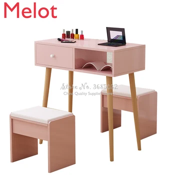 Nordic Pink Nail Tables & Stools with wooden legs Durable Single Manicure Desk and Chair With drawer Salon Furniture 80*40*75cm
Nordic Pink Nail Tables & Stools with wooden legs Durable Single Manicure Desk and Chair With drawer Salon Furniture 80*40*75cm