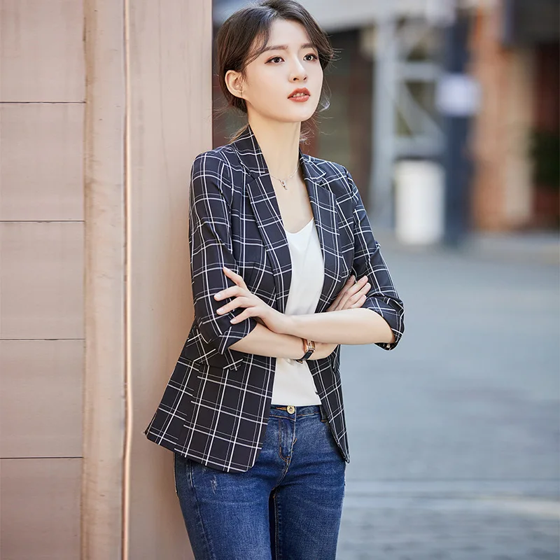 2019 Spring And Summer New Style WOMEN'S Dress Casual Slim Fit One-Button V-neck Suit Jacket-Style Half-sleeve Shirt Plaid Suit
2019 Spring And Summer New Style WOMEN'S Dress Casual Slim Fit One-Button V-neck Suit Jacket-Style Half-sleeve Shirt Plaid Suit