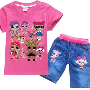 LoL suprise Original Children's Sets T shirt and Jeans shorts lol dolls Kids t shirt Summer Toddler Girl Clothes Girls Clothing
LoL suprise Original Children's Sets T shirt and Jeans shorts lol dolls Kids t shirt Summer Toddler Girl Clothes Girls Clothing