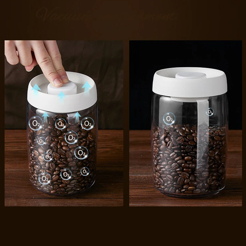 Фото Пластиковая вакуумная герметичная стеклянная коробка с прессом в виде кофейных