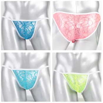 Mens Sexy Lingerie Panties Gay Male Floral Lace See Through Jockstraps Bulge Pouch Briefs Bikini Underwear 
Mens Sexy Lingerie Panties Gay Male Floral Lace See Through Jockstraps Bulge Pouch Briefs Bikini Underwear