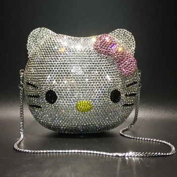 Luxury Hello Kitty Clutch Evening Bag Chain Handbag Women Party Wedding Bride Crystal Diamond Banquet Bag Day Clutches Purse
Luxury Hello Kitty Clutch Evening Bag Chain Handbag Women Party Wedding Bride Crystal Diamond Banquet Bag Day Clutches Purse