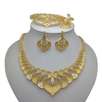 Kingdom Ma NWE Gold Color Dubai Jewelry Sets Nigerian Wedding African Beads Jewelry Set Bracelet Earring Ring Big Jewelry Set
Kingdom Ma NWE Gold Color Dubai Jewelry Sets Nigerian Wedding African Beads Jewelry Set Bracelet Earring Ring Big Jewelry Set
