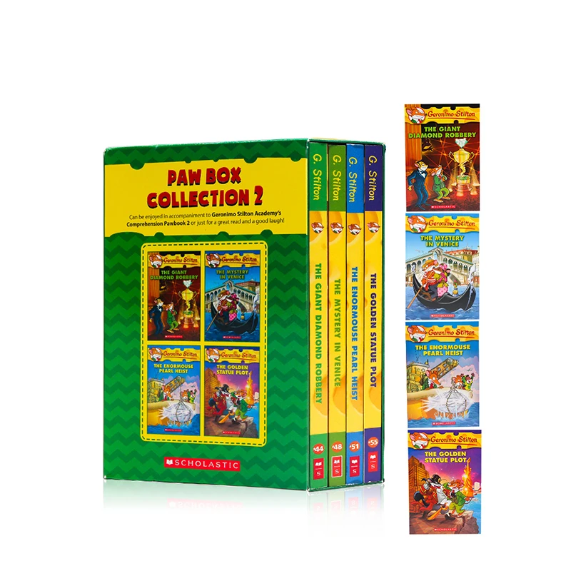 Набор из 4 книг Geronimo Stilton Paw Box набор 2 юморов приключения поиск смелых комиксов