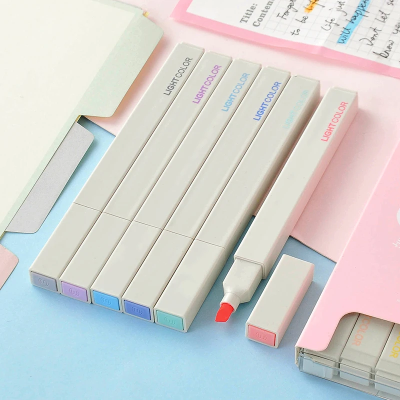 6pcs or 3pcs/set Light Color Stationery Fluorescent Pen Hook Pen Color Mark Pen Kawaii Candy Color 6 Colors Drawing Marker Pens
6pcs or 3pcs/set Light Color Stationery Fluorescent Pen Hook Pen Color Mark Pen Kawaii Candy Color 6 Colors Drawing Marker Pens