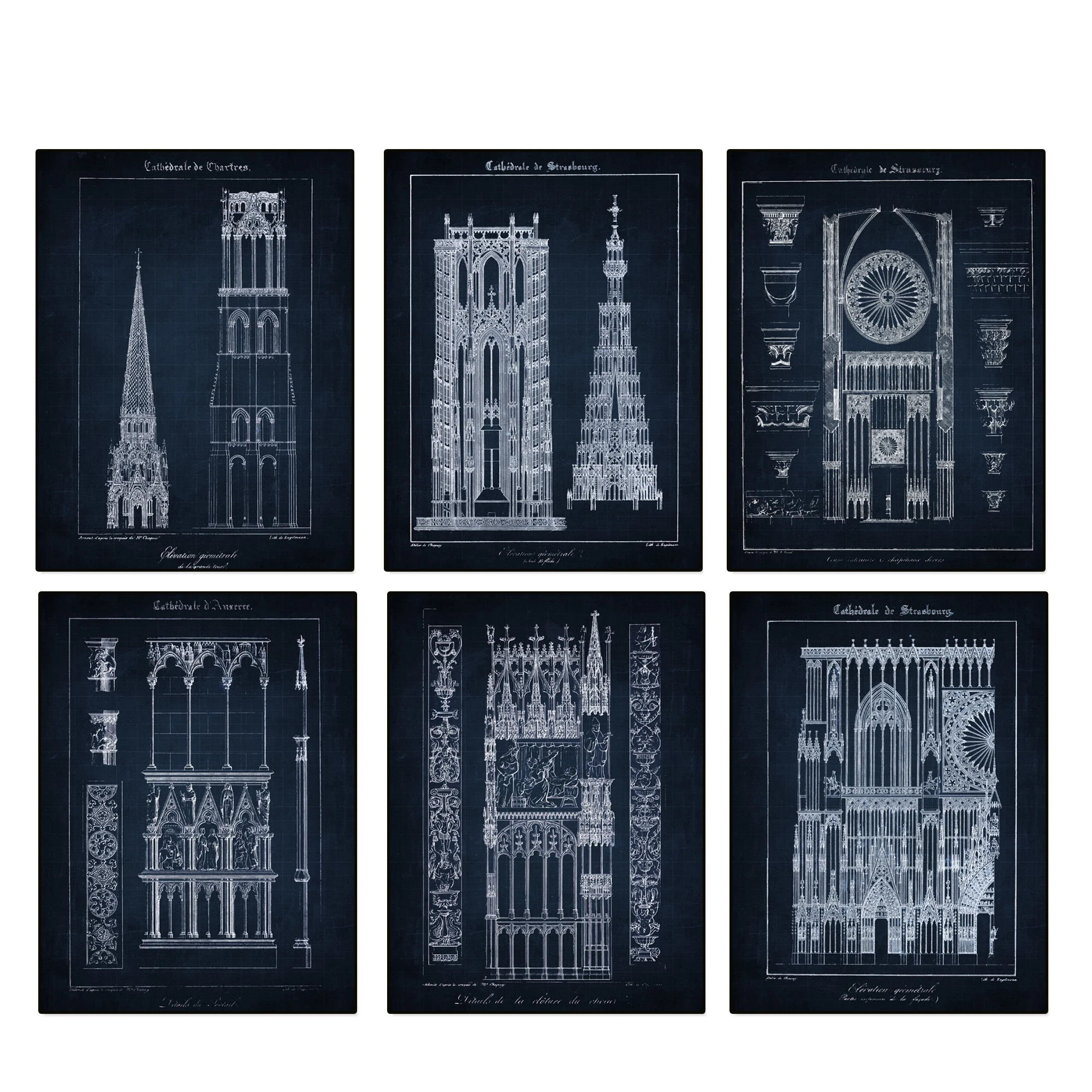 Винтажный стиль cathedrale Нотр Дам де Пари чертеж художественные принты Architecture sketchup|