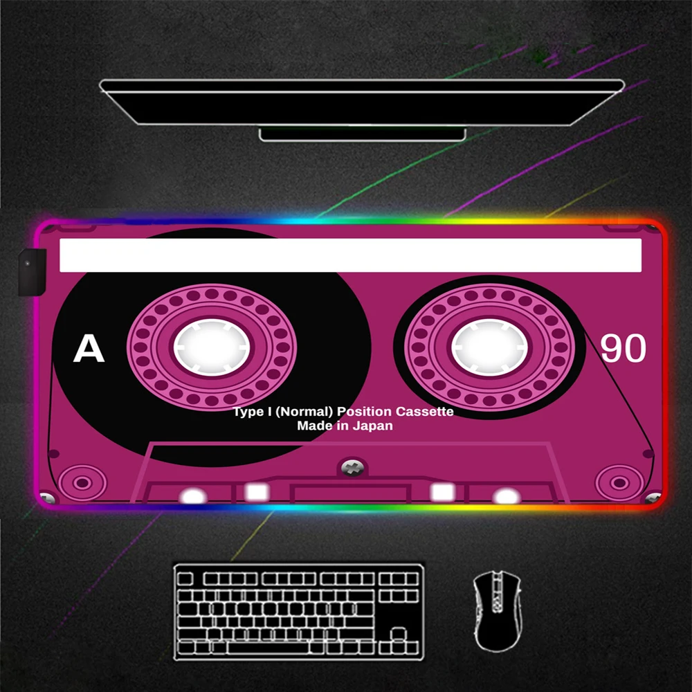 Slipmat Rgb Mouse Pad with Backlight Gamer Mat Gloway MousePad Led Pad Gaming Lights Mat for Computer Retro Record Cassette
Slipmat Rgb Mouse Pad with Backlight Gamer Mat Gloway MousePad Led Pad Gaming Lights Mat for Computer Retro Record Cassette