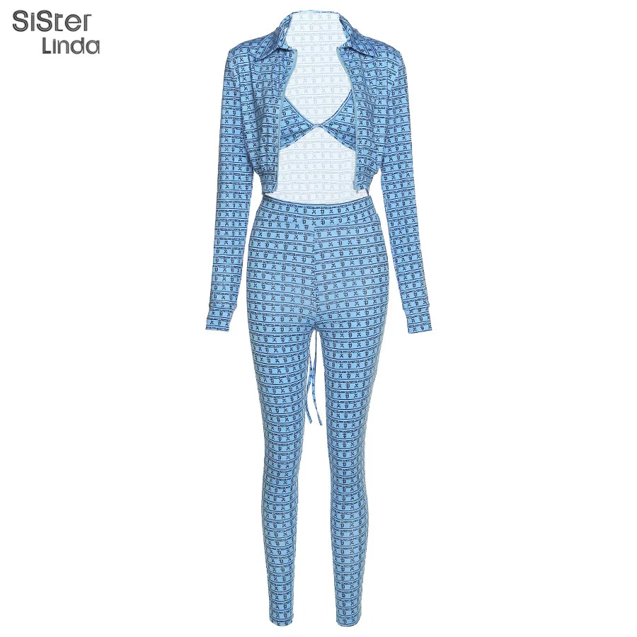 Ensemble 3 pièces sexy à motif plaid pour femme, pantalon crayon + veste manches longues et fermeture éclair à col rabattu + soutien-gorge dos-nu, idéal pour un festival Ensemble 3 pièces sexy à motif plaid pour femme, pantalon crayon + veste manches longues et fermeture éclair à col rabattu + soutien-gorge dos-nu, idéal pour un festival