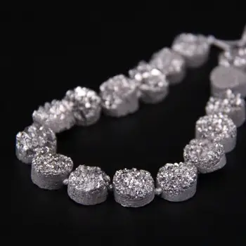 16PC beads Natural 12mm Silver Titanium Quartz Quartz Geode Drusy Flat Round Cabochon Beads
16PC beads Natural 12mm Silver Titanium Quartz Quartz Geode Drusy Flat Round Cabochon Beads