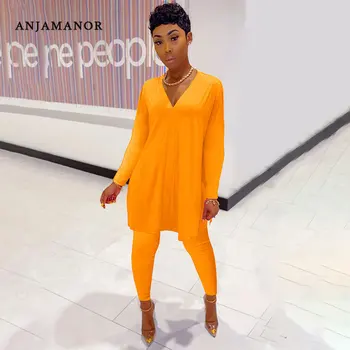 ANJAMANOR Fall 2020 Casual Two Piece Set Solid Color V Neck Long Sleeve Top and Pants Plus Size Outfits Home Lounge Wear D49CC52
ANJAMANOR Fall 2020 Casual Two Piece Set Solid Color V Neck Long Sleeve Top and Pants Plus Size Outfits Home Lounge Wear D49CC52